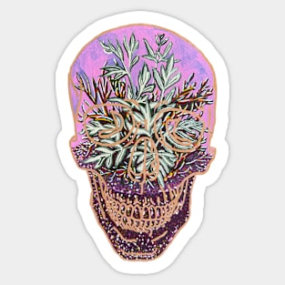 Fern Skull Terrarium Sticker